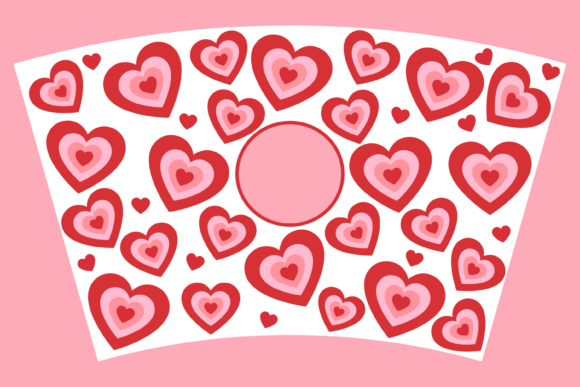 Aesthetic Hearts 24oz Venti Cup Wrap Svg Graphics
