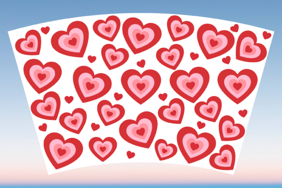 Aesthetic Hearts Starbucks Cup Wrap SVG: Graphics & Print Templates