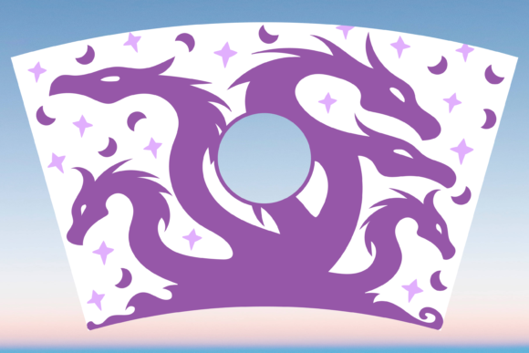 Anime Moon Dragon Starbucks Cup Wrap Svg Graphics