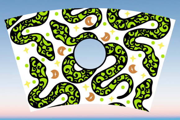 Boho Moon Snake Graphics for Print Templates