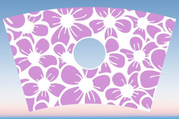 Boho Pink Flowers Starbucks Cup Wrap SVG: Graphics & Print Templates