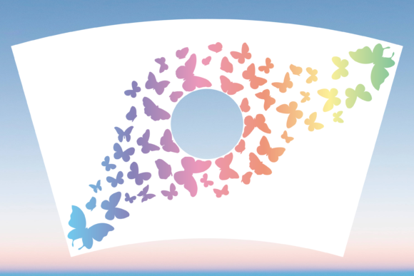 Butterflies Boho Starbucks Cup Wrap SVG: Graphics & Print Templates