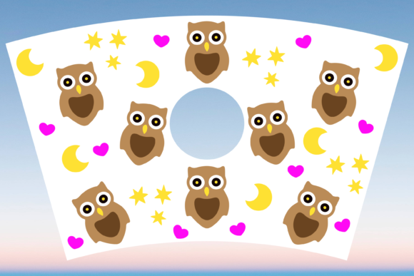 Celestial Owl Starbucks Cup Wrap Svg Graphics