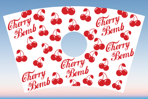 Cherry Bomb Retro Starbucks Cup Wrap SVG: Graphics & Print Templates