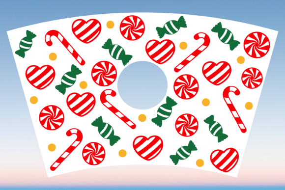 Christmas Candies Starbucks Cup Wrap Svg Graphics