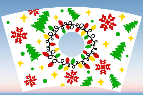 Christmas Lights Starbucks Cup Wrap Svg Graphics