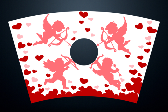 Cupid Hearts 24oz Venti Cup Wrap SVG — Graphics & Print Templates