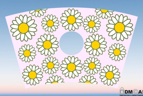 Daisy Flower Starbucks Cup Wrap SVG: Graphics & Print Templates