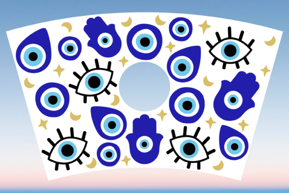 Evil Eye Hamsa Starbucks Cup Wrap Svg Graphics