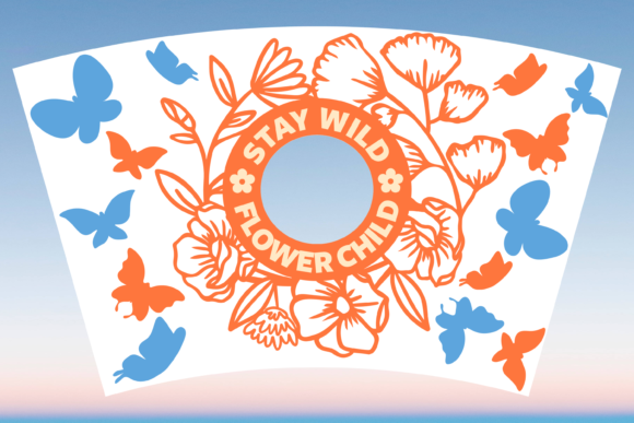Flower Child Boho Strabucks Cup Wrap Svg: Graphics & Print Templates