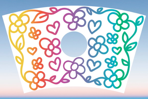 Flower Doodle BohoStarbucks Cup Wrap SVG: Graphics & Print Templates