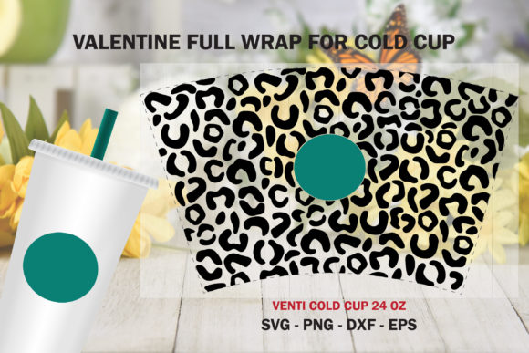 Leopard Full Wrap Venti Cold Cup 24 Oz. Graphics & Illustrations