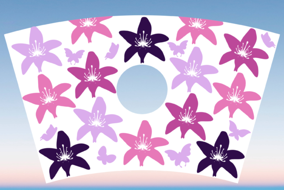 Lily Flowers Starbucks Cup Wrap Svg Graphics