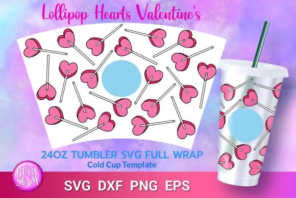 Lollipop Valentine SVG Graphics for Tumbler Wraps