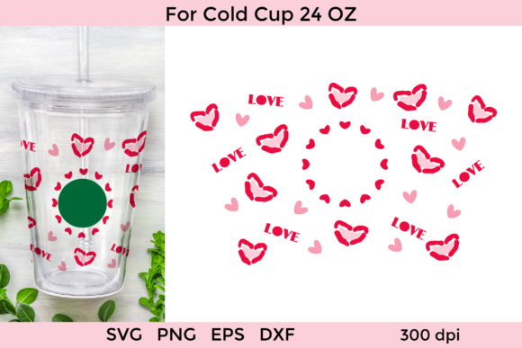 Love and Hearts Starbucks Cold Cup Wrap: Graphics for Crafts-Driven Branding