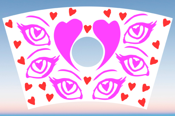 Love Anime Eyes Starbucks Cup Wrap Svg Graphics