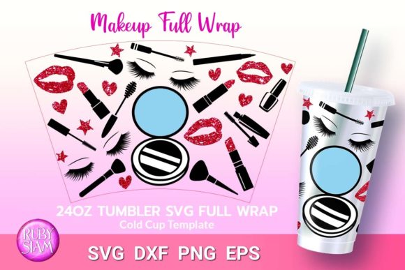 Makeup SVG Wrap Graphics for Tumbler Wraps