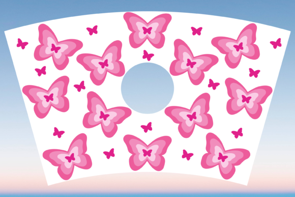 Ombre Butterfly Starbucks Cup Wrap Svg
