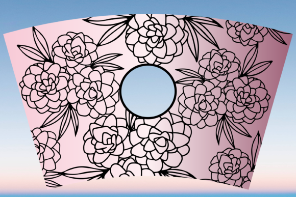 Peonies Flowers Starbucks 24oz Wrap Svg Graphics