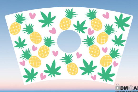 Pineapple Weed Starbucks Cup Wrap SVG: Graphics & Print Templates