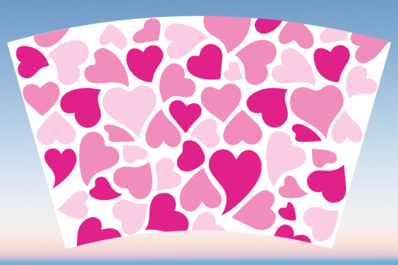 Pink Hearts Starbucks Wrap SVG: Graphics & Print Templates
