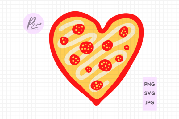Pizza Heart Graphics for Crafts