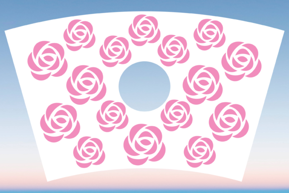 Rose Buds Floral Starbucks Cup Wrap Svg Graphics