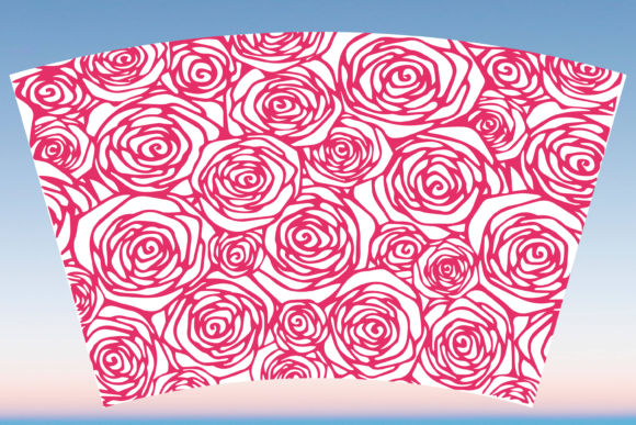 Roses Flower 24oz Starbucks Cup Wrap Svg Graphics