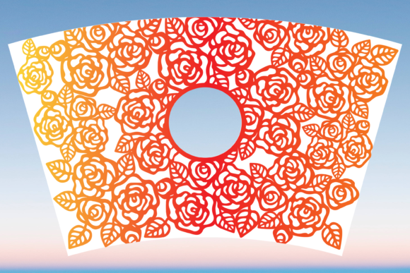 Roses Flower Starbucks Cup Wrap Svg Graphics