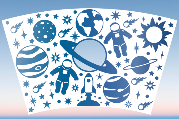 Space Galaxy Starbucks 24oz Cup Wrap Svg Graphics