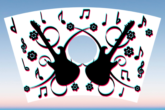 Tiktok Guitar Starbucks Cup Wrap SVG: Graphics & Print Templates