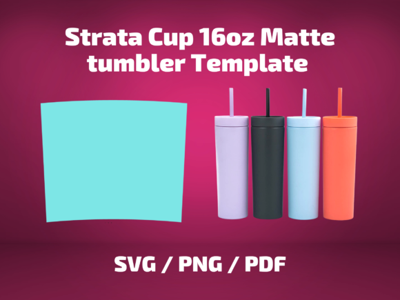 Tumbler Template 16 Oz Strata Cup Matte - Graphics & Print Templates