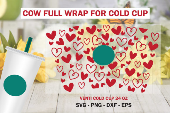 Valentine Full Wrap Venti Cold Cup 24 Oz Graphics