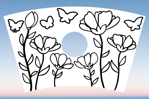 Wildflower Floral Starbucks Cup Wrap SVG: Graphics & Print Templates