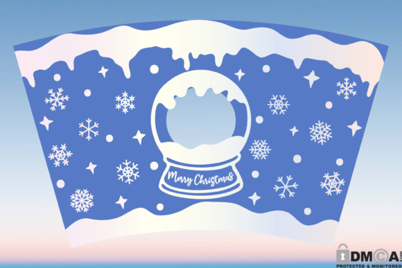 Winter Snow Globe Starbucks Cup Wrap SVG: Graphics & Print Templates