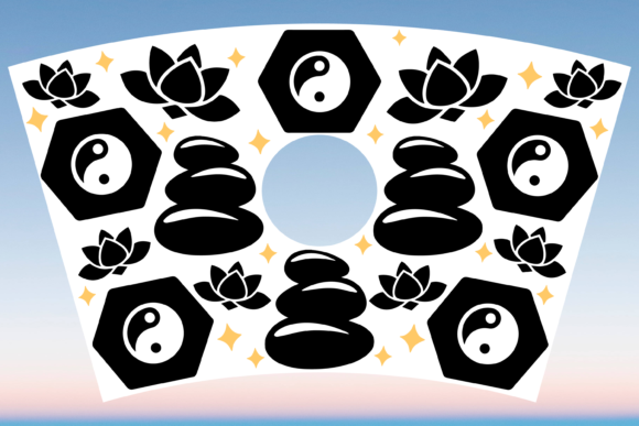 Yoga Stones Yin Yang Starbucks Wrap SVG: Graphics & Print Templates